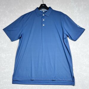 Peter Millar Shirt Mens Large Blue Striped Polo Summer Comfort Golf Performance